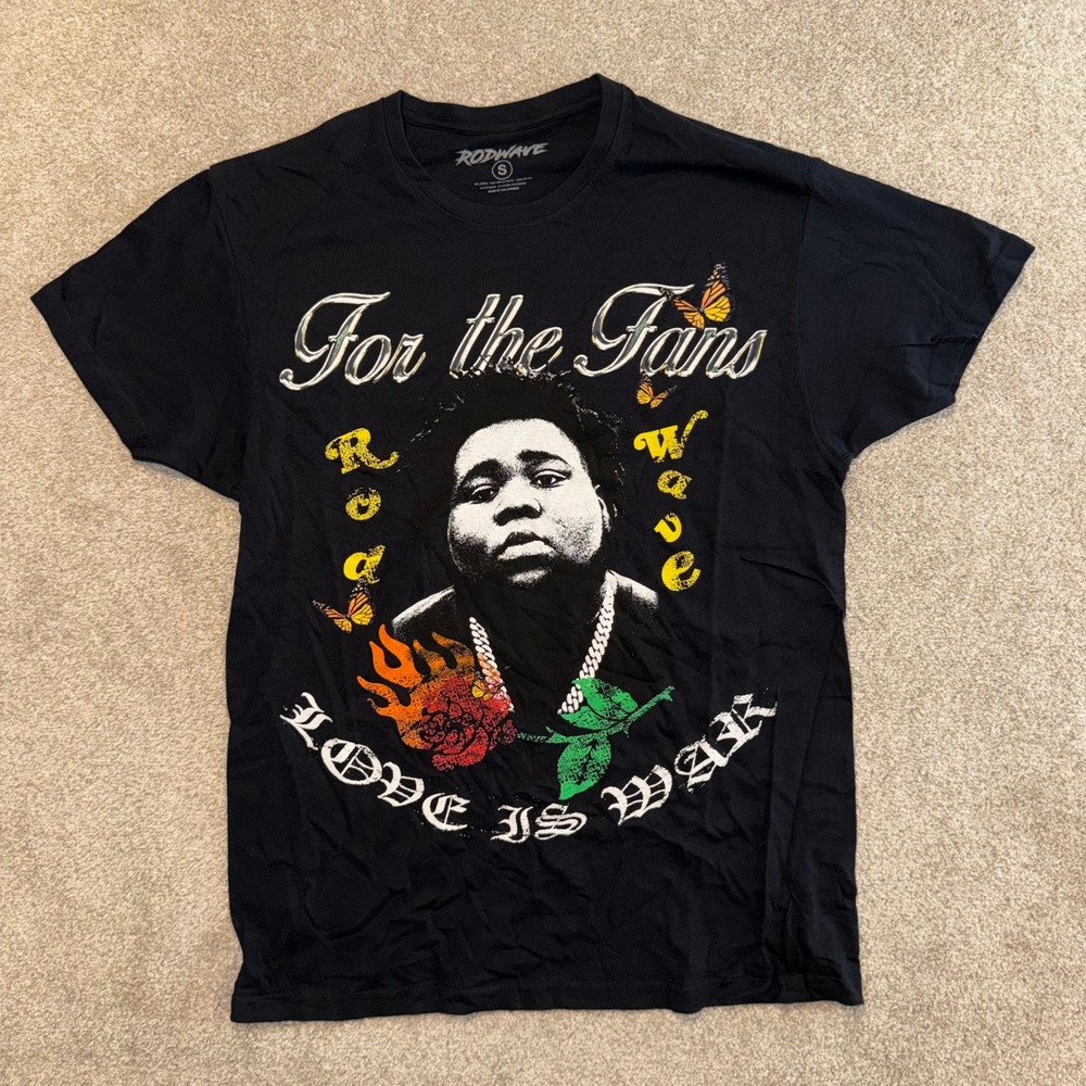 Rod Wave T-Shirt Womens Small Black For The Fans Love Is War 2022 Tour Graphic‎